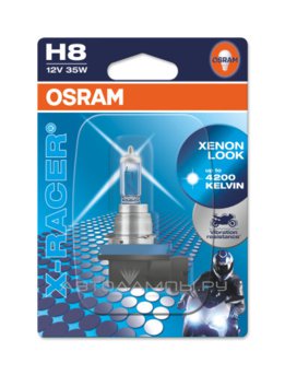 H8 12V-35W (PGJ19-1) ( +20% света; вибростойкая) X-Racer (блистер 1шт.) Moto 64212XR-01B