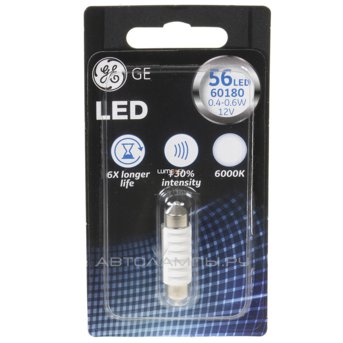 C5W 12V-LED 0,5W (SV8,5) 6000K (блистер 1шт.) 93080064 (60180) 93080064 (60180 (бл.1))