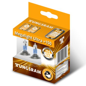 H4 12V- 60/55W (P43t) (+150% света) Megalight Ultra +150 (к.уп 2шт.) 93100448 50440NXNU B2