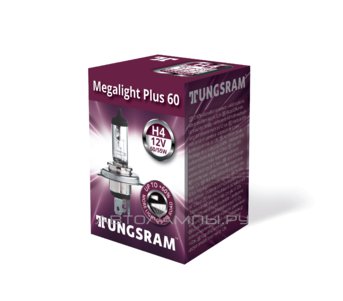 H4 12V- 60/55W (P43t) ( +60% света) Megalight Plus 520877 50440MPU