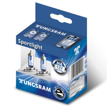 H4 12V- 60/55W (P43t) (белый свет-голуб.оттен.) Sportlight (к.уп.2шт.) 93106971 50440SPU B2