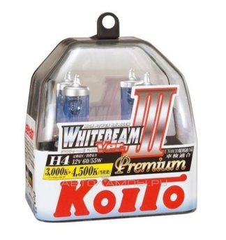 H4 12V- 60/55W (P43t) (белый яркий свет, +125% света) Whitebeam Premium (135/125W) (п.уп.2шт.) P0744W