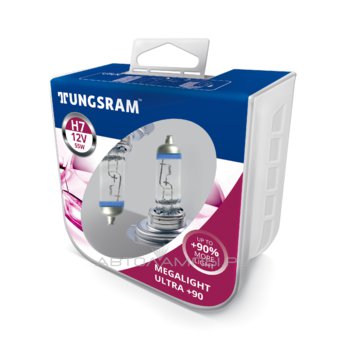 H7 12V- 55W (PX26d) ( +90% света) Megalight Ultra +90 (п.уп.2шт.) 93116880 58520SXU PB2