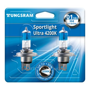 H4 12V- 60/55W (P43t) (белый свет-голуб.оттен.) Sportlight Ultra (блистер 2шт.) 93108036 50440SBU BL2