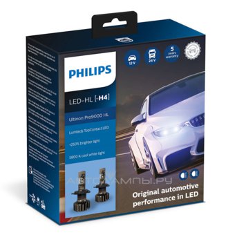 H4 12/24V-LED (P43t) 5800K 18/18W Ultinon Pro9000 HL (ку.2 шт.) 11342U90CWX2