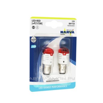 P21/5W 12V-LED (BAY15d) Red 2.8/0.4W Range Performance LED (бл.2шт.) >>18083 18096