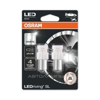 P21W 12V-LED (BA15s) 6000K 1.9W Cool White LEDriving SL (бл.2шт.) 3 пок. 7506DWP-02B