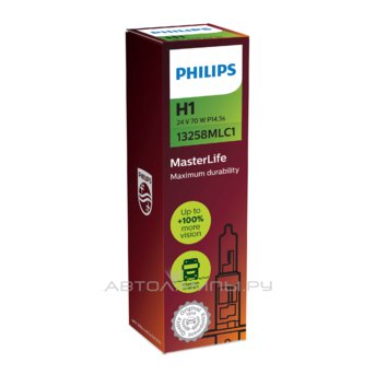H1 24V- 70W (P14,5s) (вибростойкая+увелич.срок службы) MasterLife 13258MLC1