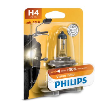 H4 12V- 60/55W (P43t) ( +30% света) Vision Moto 12342PRBW