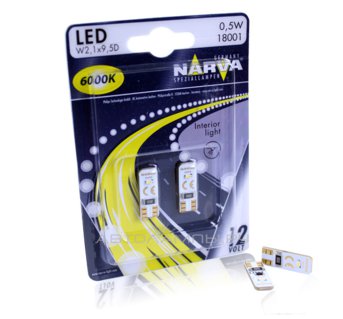 W5W 12V-LED 0,35W (W2,1x9,5d) 6000K (блистер 2шт.) T10 18001 (бл.2)