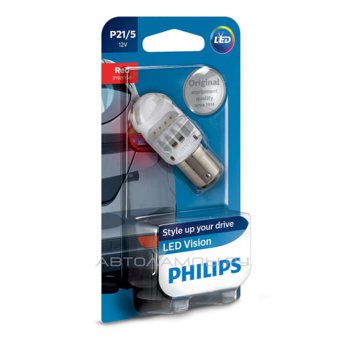 P21/5W 12V-LED (BAY15d) Red 1.9/0.3W Vision LED (бл.1шт.) 12836REDB1