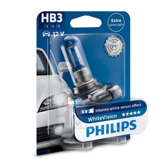 HB3 12V- 60W (P20d) (абсолютно белый свет) White Vision блистер (1шт.) 9005WHVB1