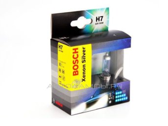 H7 12V- 55W (PX26d) (белый яркий свет, +50% света) Xenon Silver (блистер 2шт.) 1987301087