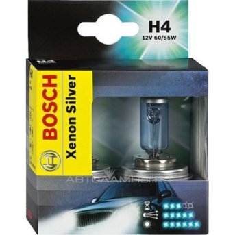 H4 12V- 60/55W (P43t) (белый яркий свет, +50% света) Xenon Silver (блистер 2шт.) 1987301081