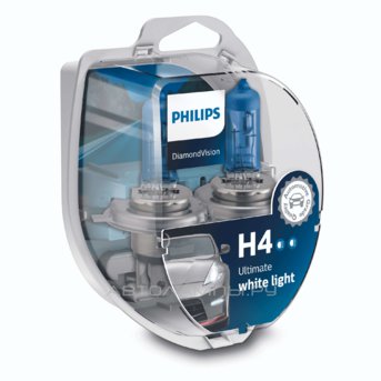 H4 12V- 60/55W (P43t) (белый холод.свет-голуб.оттен.) Diamond Vision (2шт) 12342DVS2