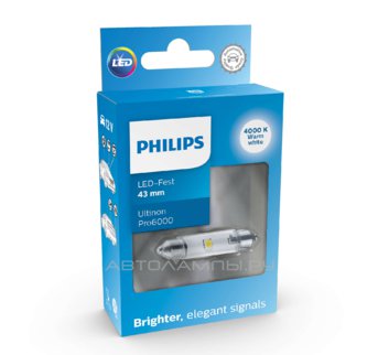 Fest 43 12V-LED (SV8,5) 4000K 1,0W T10,5 Ultinon Pro6000 Warm (ку.1шт.) 11866WU60X1