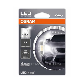 Fest T10,5 12V-LED 0,50W (SV8,5-31/8) 6700K (блистер 1шт.) 6431SW-01B (бл.1)